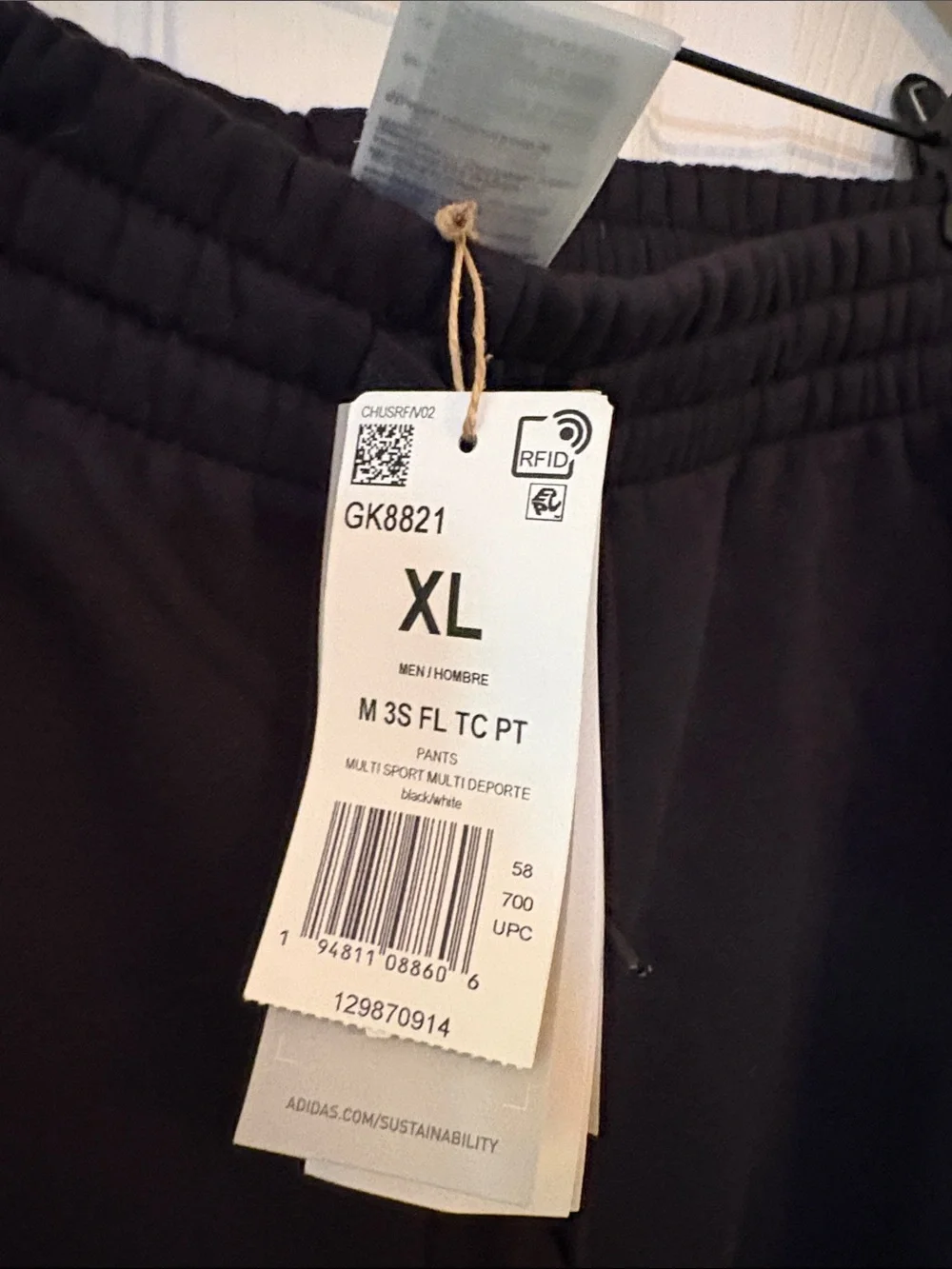 adidas Black Joggers with White Three-Stripes
